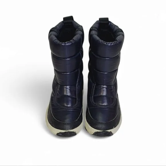 Sorel Out n About Puffy Mid Shiny Winter Boots in Black Womens Size 7