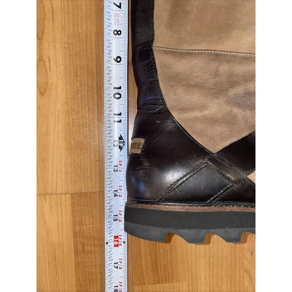 Sorel Slimpack Tall Riding Boots Equestrian Waterproof Tan Brown Leather Women 7
