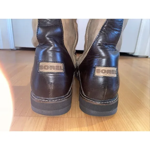 Sorel Slimpack Tall Riding Boots Equestrian Waterproof Tan Brown Leather Women 7
