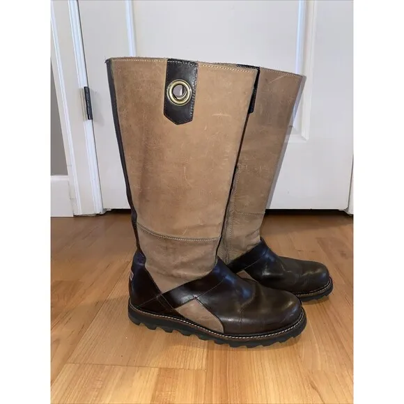 Sorel Slimpack Tall Riding Boots Equestrian Waterproof Tan Brown Leather Women 7