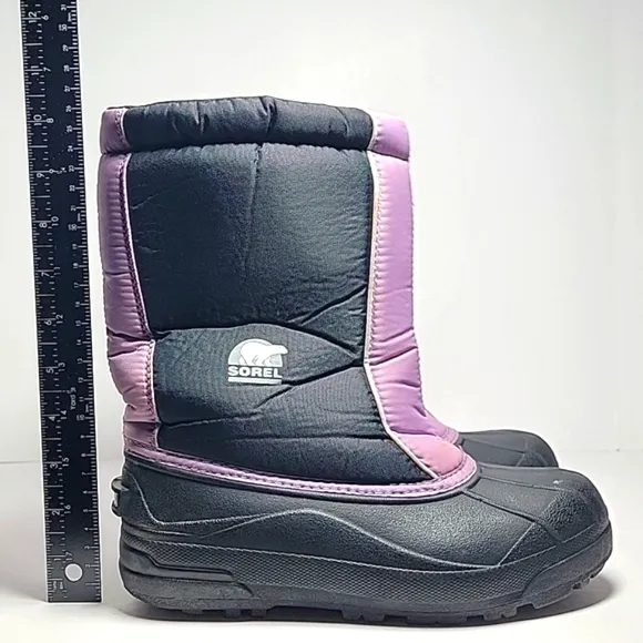Sorel Snow Command Boots Winter Waterproof‎ Insulation Traction Black Purple 6