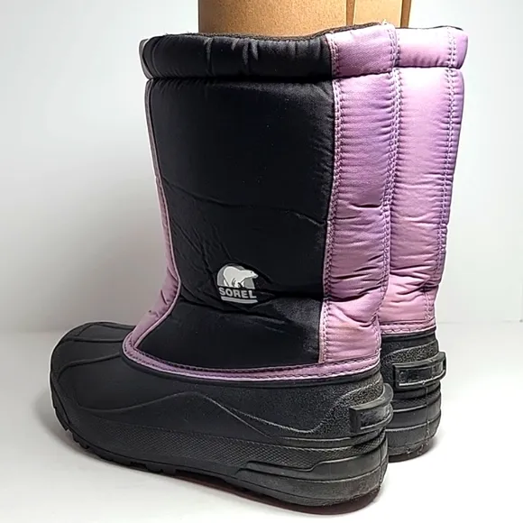 Sorel Snow Command Boots Winter Waterproof‎ Insulation Traction Black Purple 6
