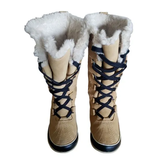 Sorel Tan Tivoli II High Waterproof Lace Up Winter Boots Women's Size 6.5