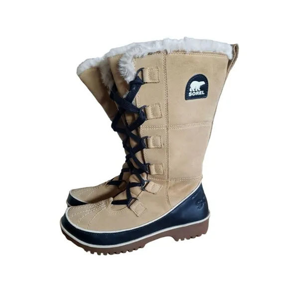 Sorel Tan Tivoli II High Waterproof Lace Up Winter Boots Women's Size 6.5