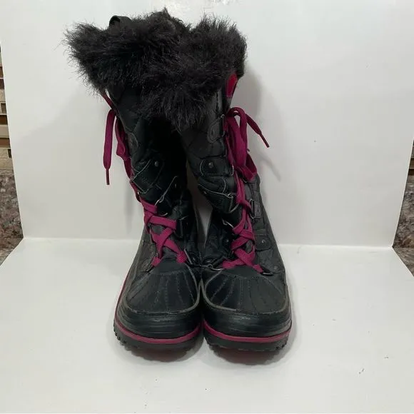Sorel Tivoli Black Fur Lined Tall Winter Boots