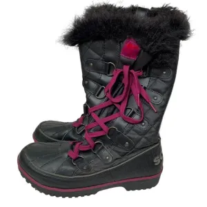 Sorel Tivoli Black Fur Lined Tall Winter Boots