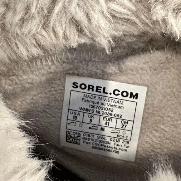 SOREL Tivoli II Suede Leather Boots Faux Fur Lined Lace Up Winter Boots, Gray