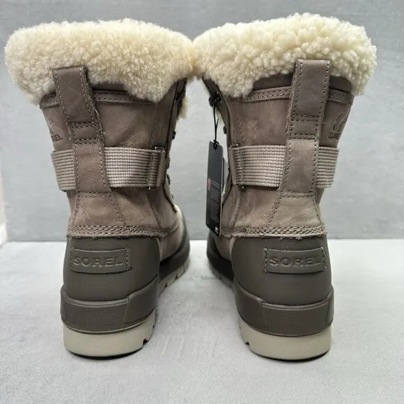Sorel Tivoli IV Parc Womens Size 8 Winter Boots Taupe Leather Waterproof Lined