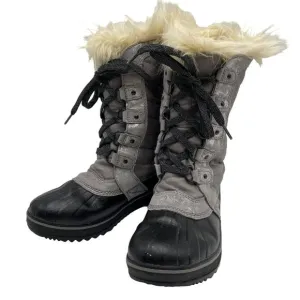 Sorel Tofino II Gray/Black Snow Boots Winter Big Girl's Size 4