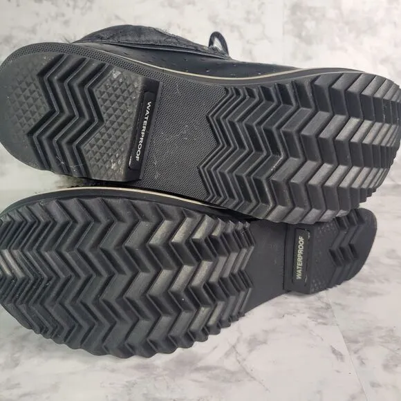 Sorel Tofino Waterproof Winter Boots Womens Size 8 EUR 39 Black Waxed Canvas‎
