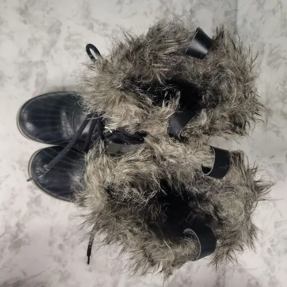 Sorel Tofino Waterproof Winter Boots Womens Size 8 EUR 39 Black Waxed Canvas‎