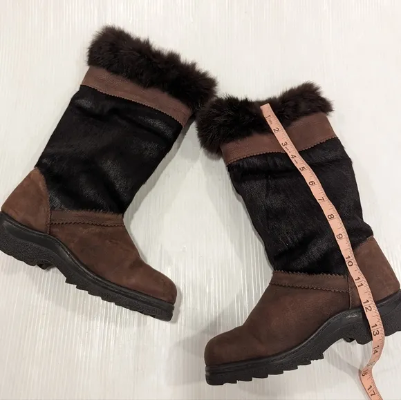 SOREL Totem brown suede fur trimmed tall winter boots size 8