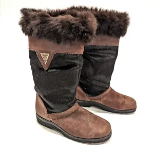 SOREL Totem brown suede fur trimmed tall winter boots size 8