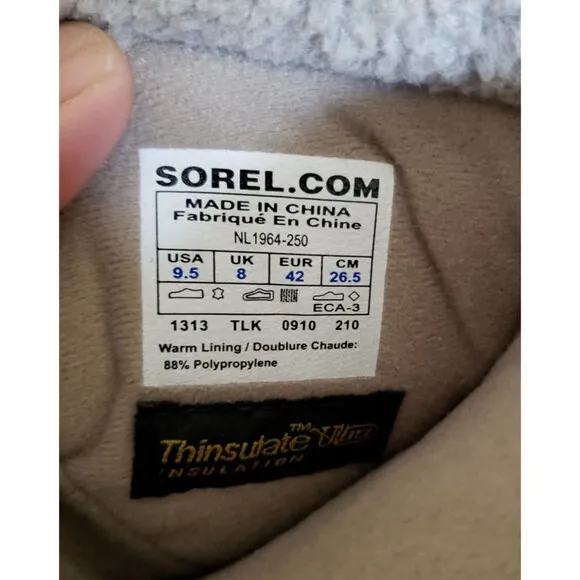 SOREL WaterFall Winter Boots Women Sz 9.5 Tan Suede Waterproof Thinsulate Ultra
