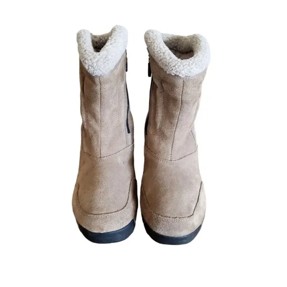 SOREL WaterFall Winter Boots Women Sz 9.5 Tan Suede Waterproof Thinsulate Ultra