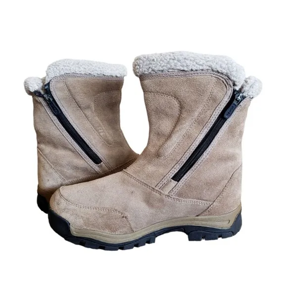 SOREL WaterFall Winter Boots Women Sz 9.5 Tan Suede Waterproof Thinsulate Ultra