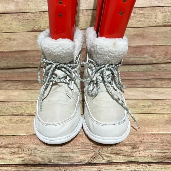 Sorel White Explore Carnival Winter Boots