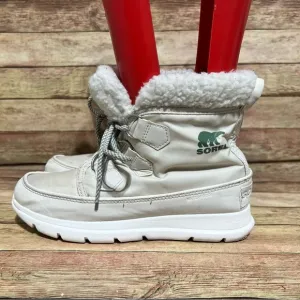 Sorel White Explore Carnival Winter Boots