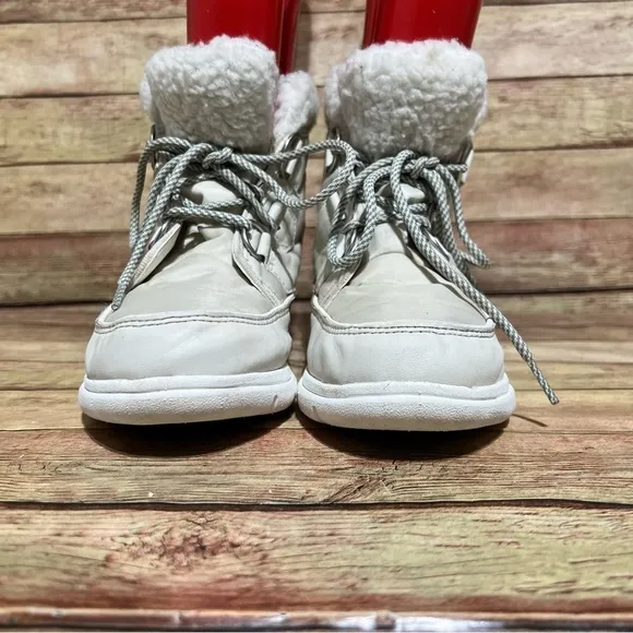 Sorel White Explore Carnival Winter Boots