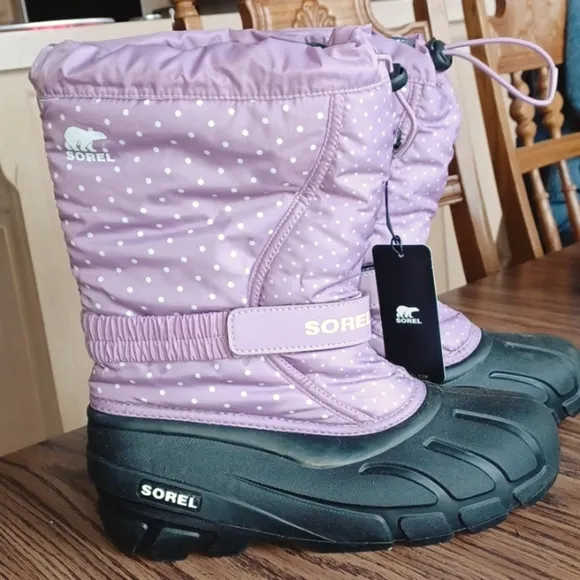 Sorel Winter Boots, Purple Polka Dot Pattern