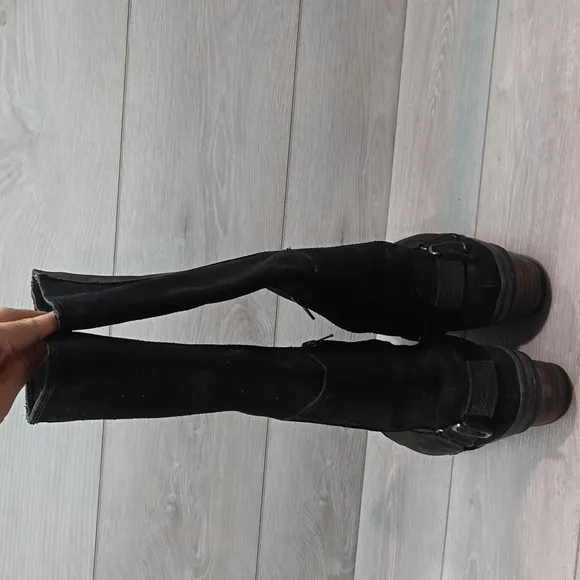 Sorel Women Tall Riding Leather Rubber Shoes sz 10