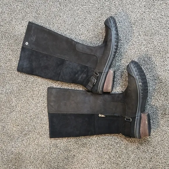 Sorel Women Tall Riding Leather Rubber Shoes sz 10