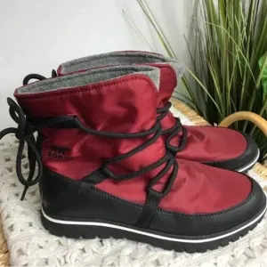 Sorel Womens Boots Size 8 Cozy Explorer‎ Red Elements Winter Waterproof