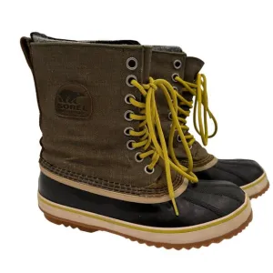 Sorel Women's Grey Premium 1964 CVS Canvas Fossil Snow Boots Size 8.5