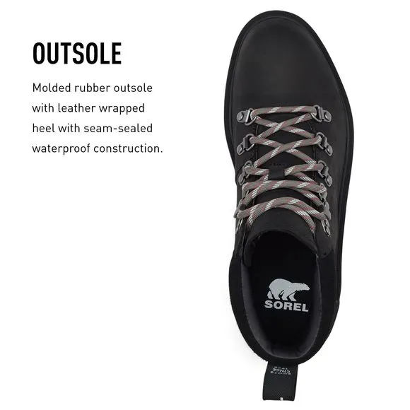 SOREL WOMEN'S HI-LINE HIKER BOOT - BLACK, JET - SIZE 8