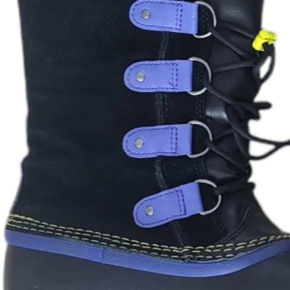 Sorel Womens Joan of Arctic Waterproof Snow Boots US Size 7 Black Purple.