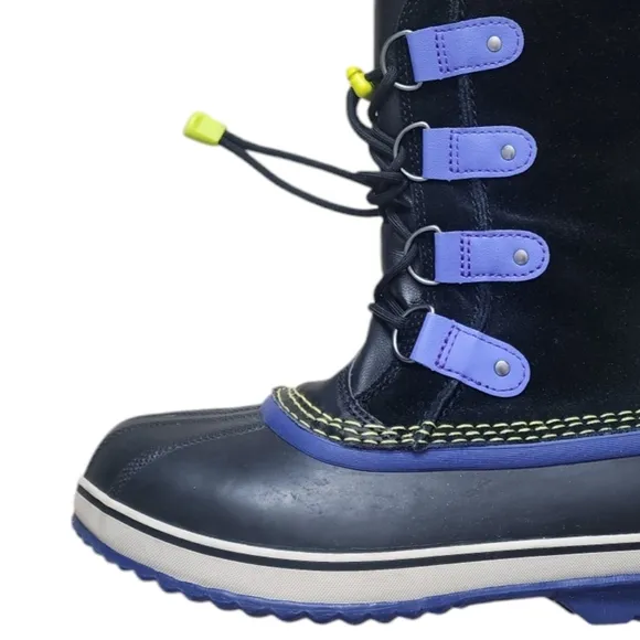Sorel Womens Joan of Arctic Waterproof Snow Boots US Size 7 Black Purple.