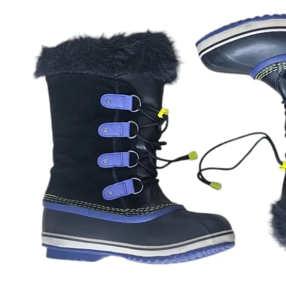 Sorel Womens Joan of Arctic Waterproof Snow Boots US Size 7 Black Purple.