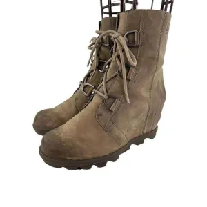 Sorel Women's Joan of Arctic Wedge II Boots US 9 Lace Up Tan Lace-Up Bootie