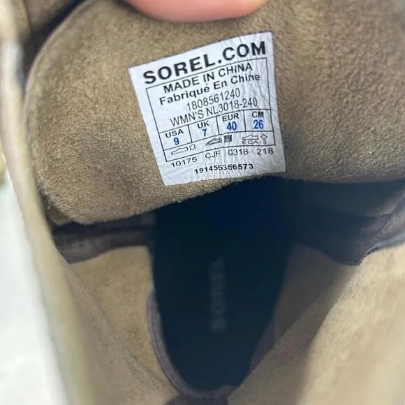 Sorel Women's Joan of Arctic Wedge II Boots US 9 Lace Up Tan Lace-Up Bootie