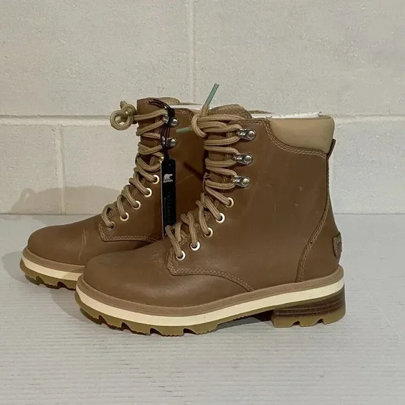 Sorel Women's Lennox Lace STKD Waterproof Boots Ceramic/Canoe‎ Hiking Commuting