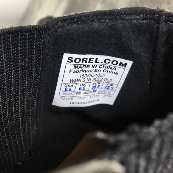 Sorel Women's NL3022 Gray Leather Joan of Arctic Chelsea Winter Snow Boots 8.5