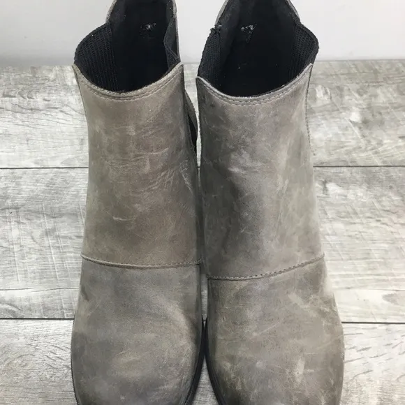 Sorel Women's NL3022 Gray Leather Joan of Arctic Chelsea Winter Snow Boots 8.5