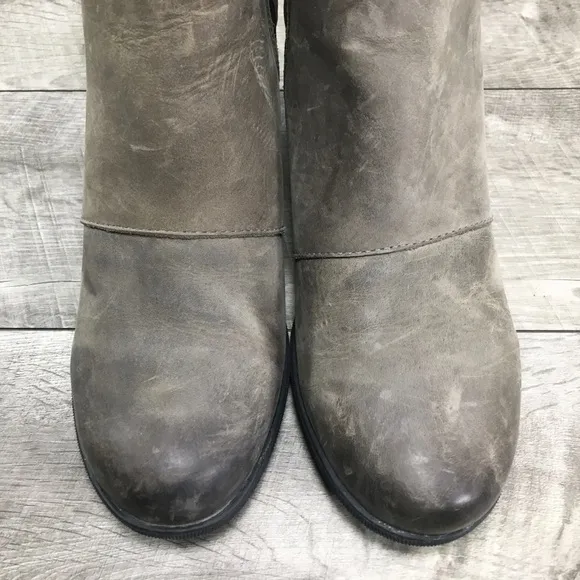 Sorel Women's NL3022 Gray Leather Joan of Arctic Chelsea Winter Snow Boots 8.5