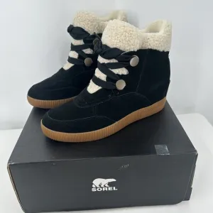 Sorel Womens Size 8 Out N About Cozy Wedge Faux Shearling Winter Booties Boots
