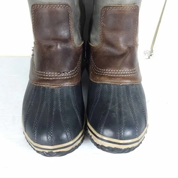 Sorel Women's Slimpack US6,5 Gray Leather Tall Waterproof Equestrian Snow Boots