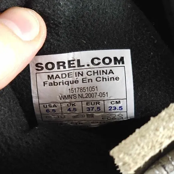 Sorel Women's Slimpack US6,5 Gray Leather Tall Waterproof Equestrian Snow Boots