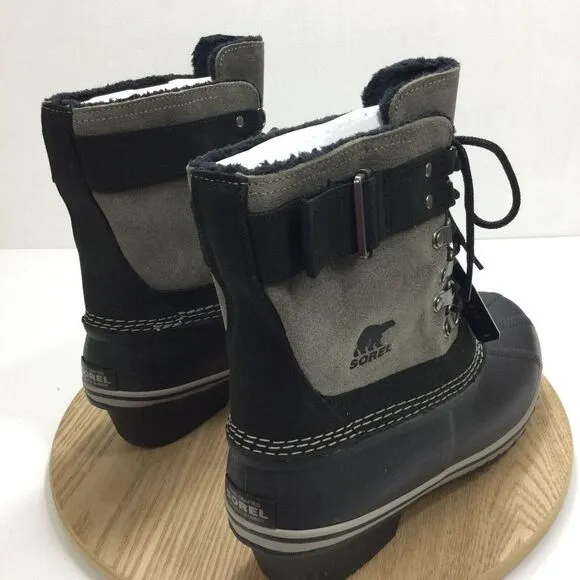 Sorel Womens Suede Waterproof Winter Fancy Lace II Boots Black/Kettle Size 10 US