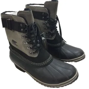 Sorel Womens Suede Waterproof Winter Fancy Lace II Boots Black/Kettle Size 10 US