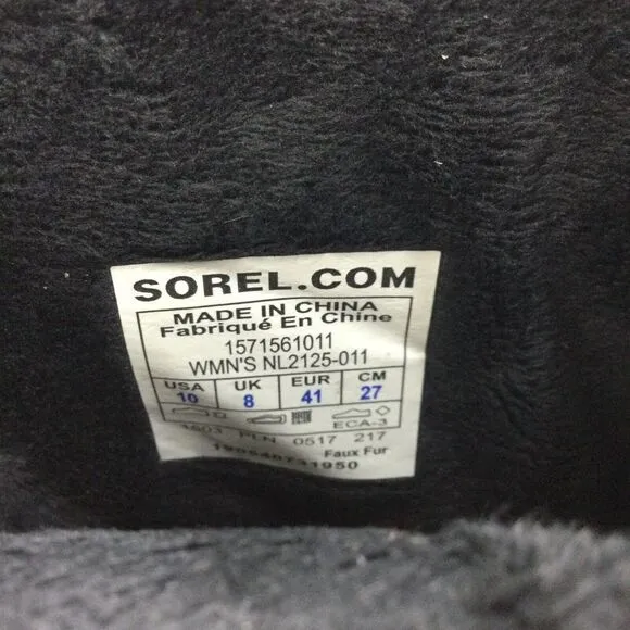 Sorel Womens Suede Waterproof Winter Fancy Lace II Boots Black/Kettle Size 10 US
