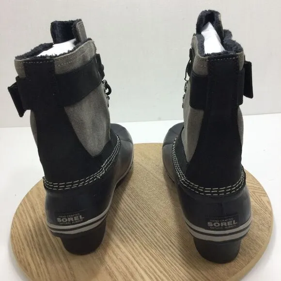 Sorel Womens Suede Waterproof Winter Fancy Lace II Boots Black/Kettle Size 10 US
