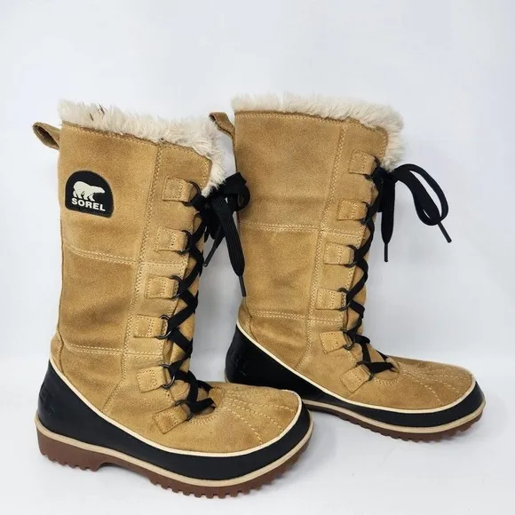 Sorel Womens Tivoli High Closed-Toe Mid-Calf Curry Color Winter Boots Size 7