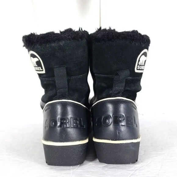 Sorel Women's TIVOLI II US 7 Black Suede Faux Fur Lined Winter Snow Boots
