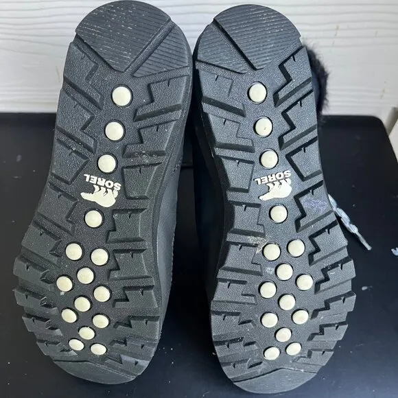 Sorel Women's Whitney II Tall Lace Black Winter Snow Boots Size 7