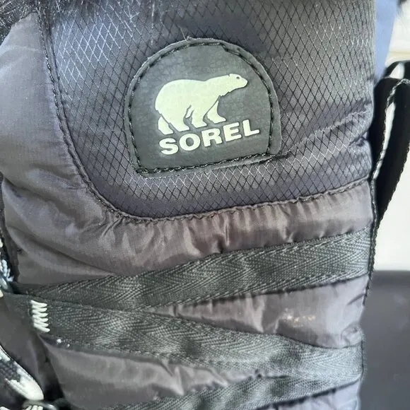 Sorel Women's Whitney II Tall Lace Black Winter Snow Boots Size 7