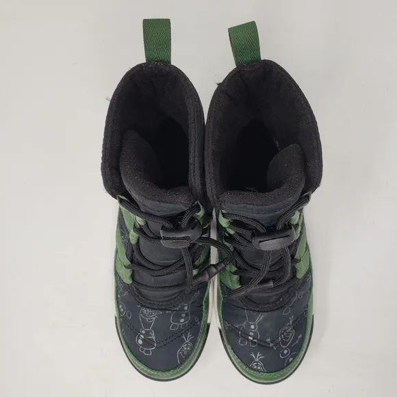 Sorel x Disney Frozen II winter boots featuring Olaf green size 1 youth